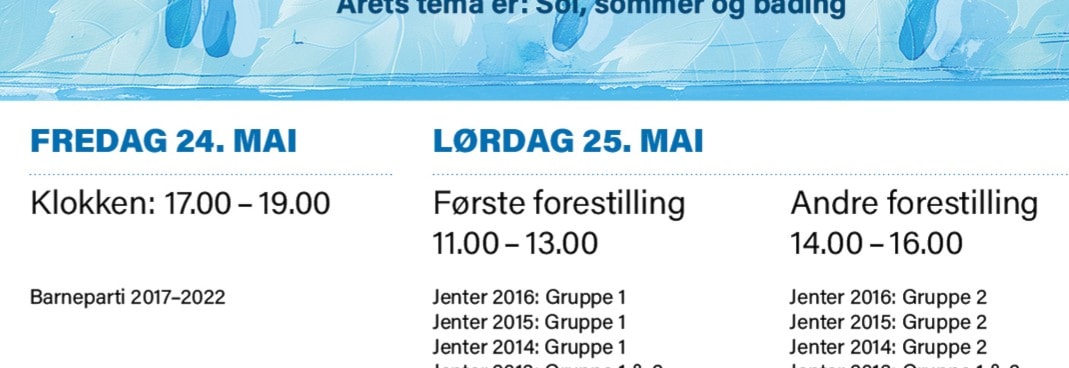 Våroppvisning to-2 forestillinger
